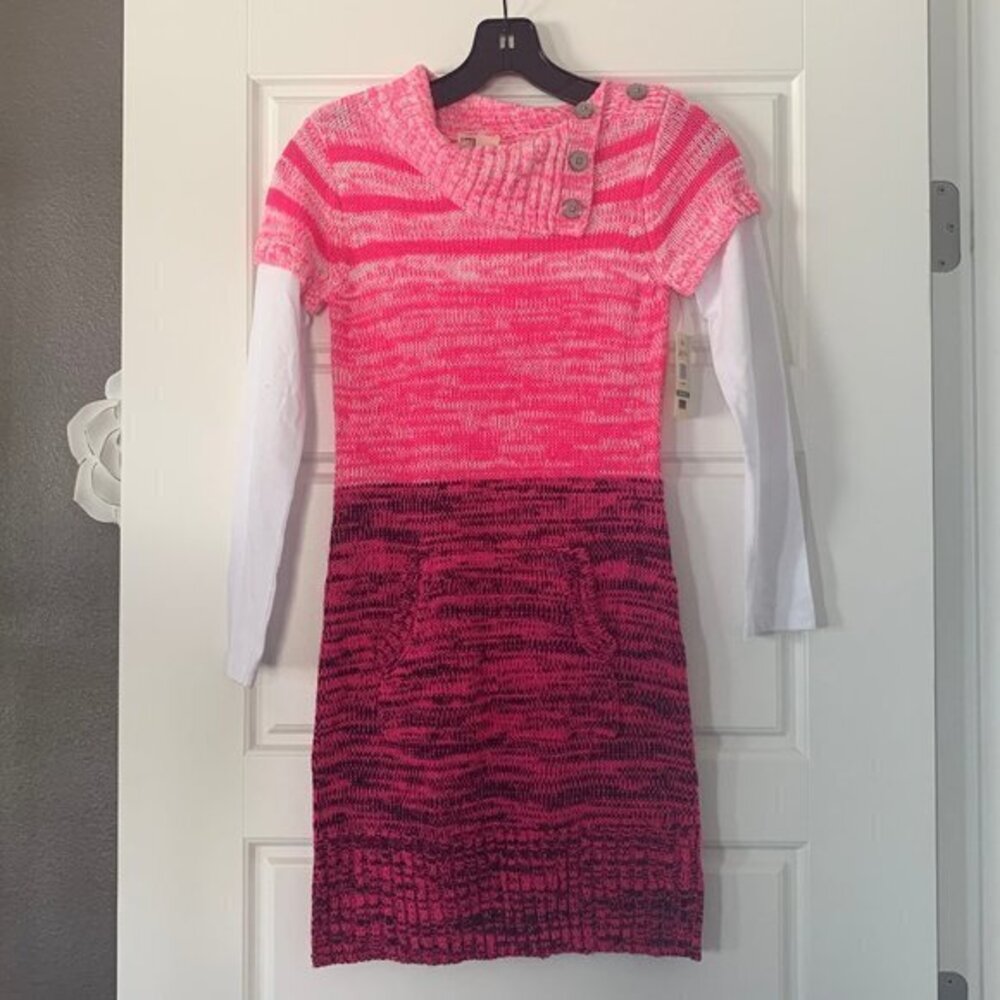 L.E.I. Dena Sweater Dress in Sass Attack Pink NWT